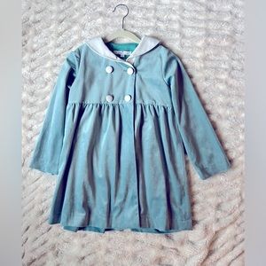 Darcy Bow Tiffany blue Velvet girls coat